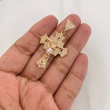 Dije Cruz Cristo 7.35g / 4.5cm Tres Oros 18K
