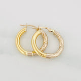 Candongas Adel 2.7g / 2.2cm Dos Oros Amarillo Blanco 18K