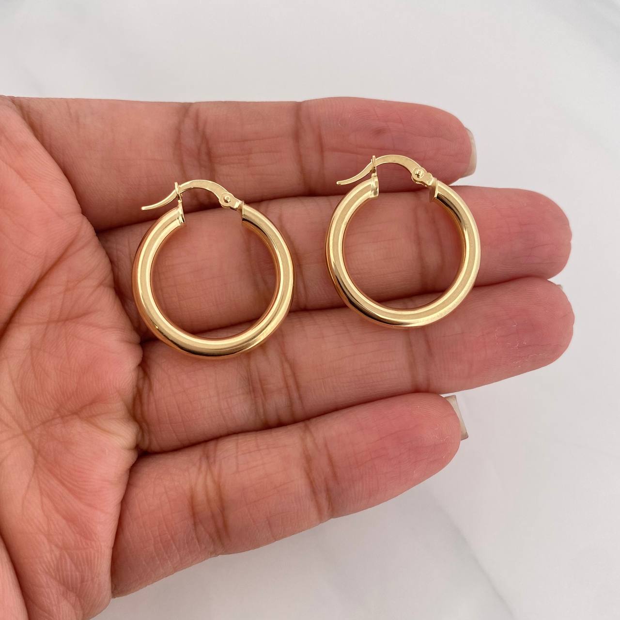 Candongas Aro Liso 2.7g / 2.5cm Oro Amarillo 18K