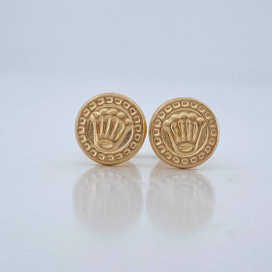 Topos Medalla Corona 0.75gr / 7.5mm Oro Amarillo 18K %