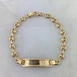 Pulso GC 3.5gr / 16cm / 5mm Placa Niño Rectangulo Bordeado Punteado Oro AmarilloႣ