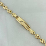 Pulso GC 4.15gr / 16cm / 5mm Placa Niño Rectangular Bordeada Lisa Diamantado Oro AmarilloႣ