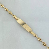 Pulso GC 2.25gr / 15.5cm / 3mm Placa Bebe Rectangulo Ovalo Curvo  Oro AmarilloႣ