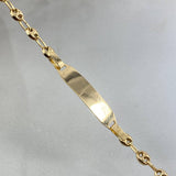 Pulso GC 2.25gr / 15.5cm / 3mm Placa Bebe Rectangulo Ovalo Curvo  Oro AmarilloႣ