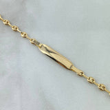 Pulso GC 2.05gr / 14.5cm / 3mm Placa Bebe Rectangulo Curvo  Oro AmarilloႣ