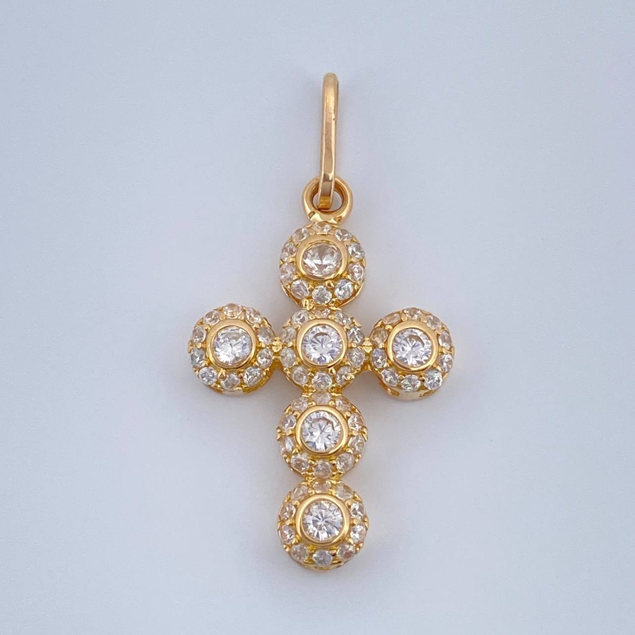 Dije Cruz Tupida 1.4gr / 2.6cm / Oro Amarillo 18K %