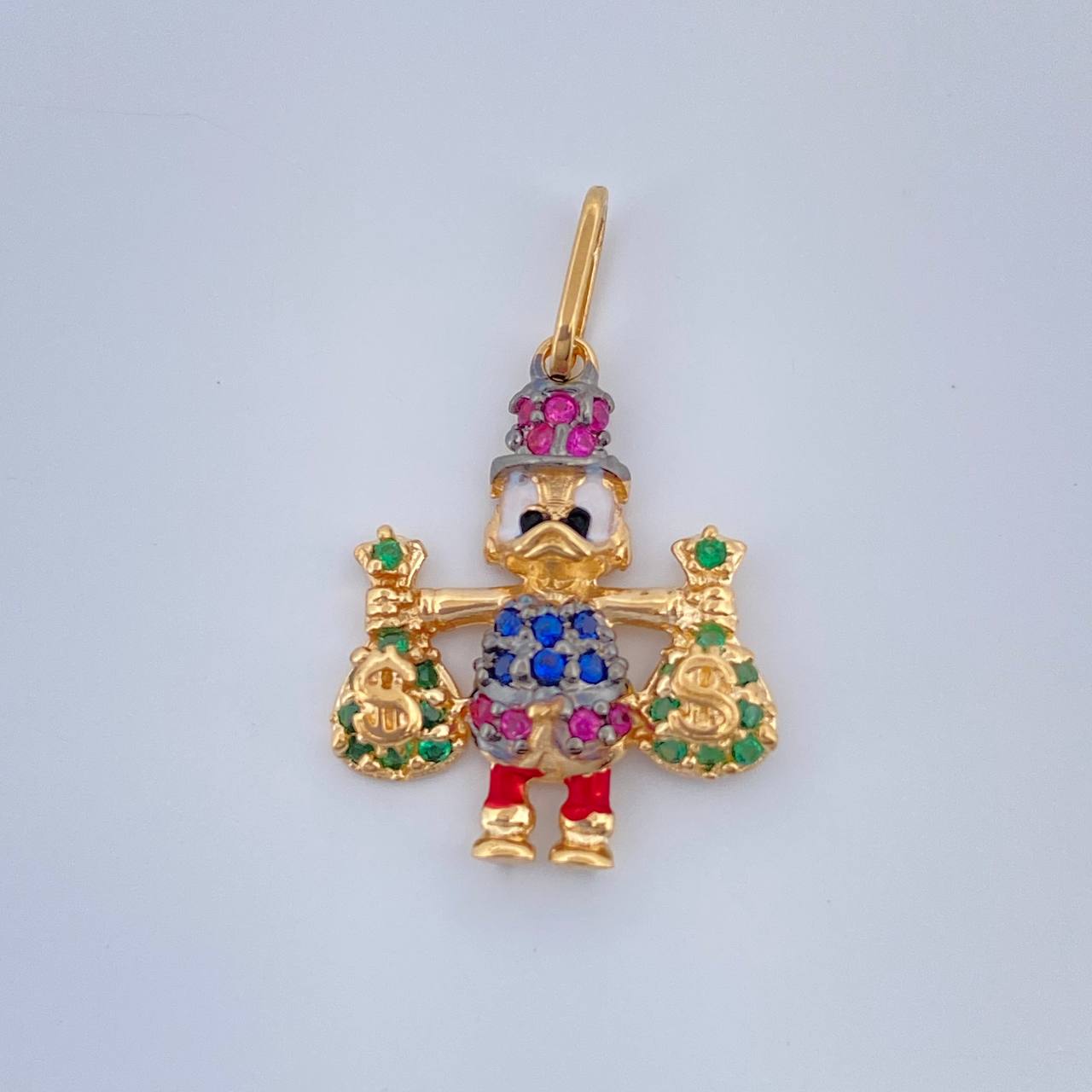 Dije Pato Bolsas Dinero 1.55gr / 2.3cm / Dos Oros Negro Amarillo 18K %