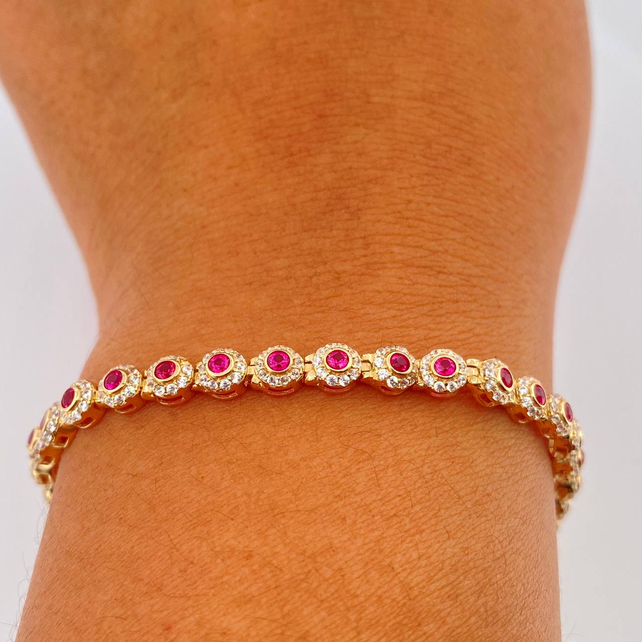 Pulso Tennis 8.45gr / 16.8cm / 4.26mm Oro Amarillo 18K %