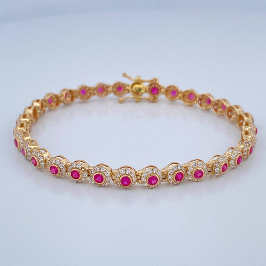 Pulso Tennis 8.45gr / 16.8cm / 4.26mm Oro Amarillo 18K %