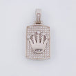 Dije Placa Rectangular Corona 4.45g / 2.7cm Oro Blanco 18K