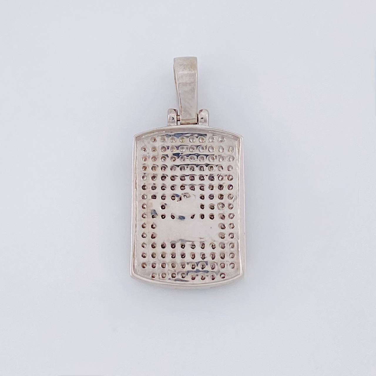 Dije Placa Rectangular Corona 4.45g / 2.7cm Oro Blanco 18K