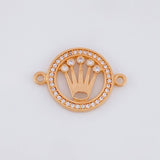 Herraje Circulo Corona 1.95g / 2.2cm Oro Rosa 18K