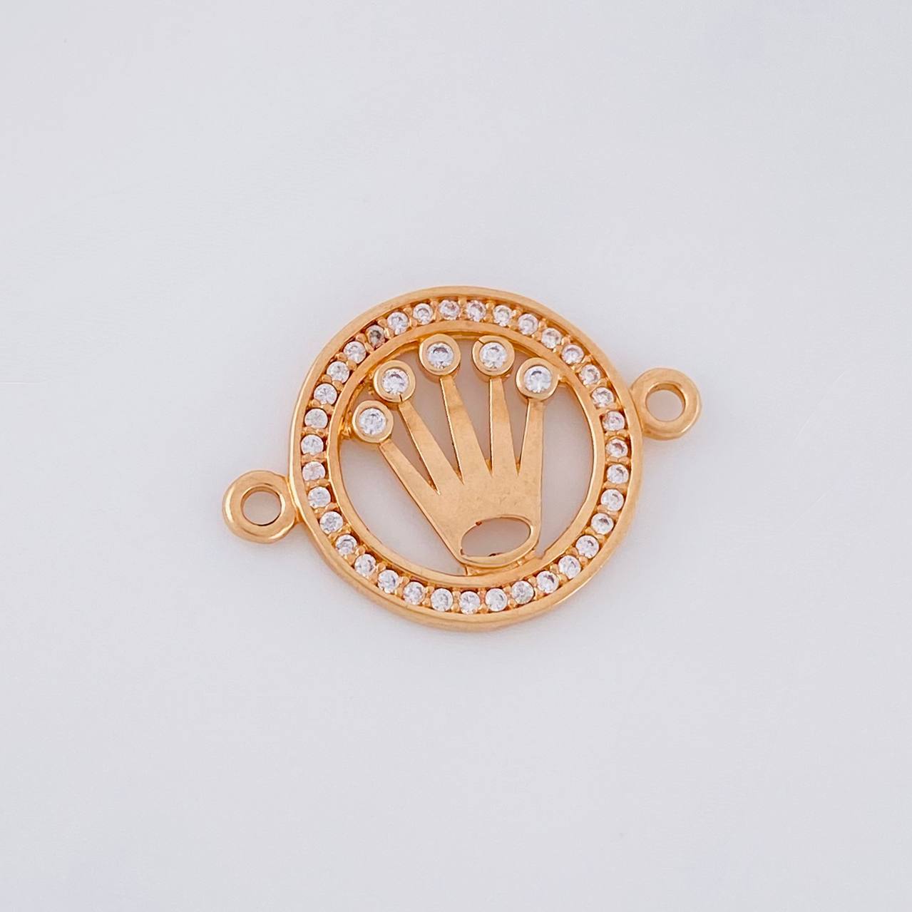 Herraje Circulo Corona 1.95g / 2.2cm Oro Rosa 18K