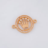 Herraje Circulo Corona 1.95g / 2.2cm Oro Rosa 18K