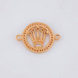 Herraje Circulo Corona 1.95g / 2.2cm Oro Rosa 18K