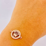 Herraje Circulo Corona 1.95g / 2.2cm Oro Rosa 18K