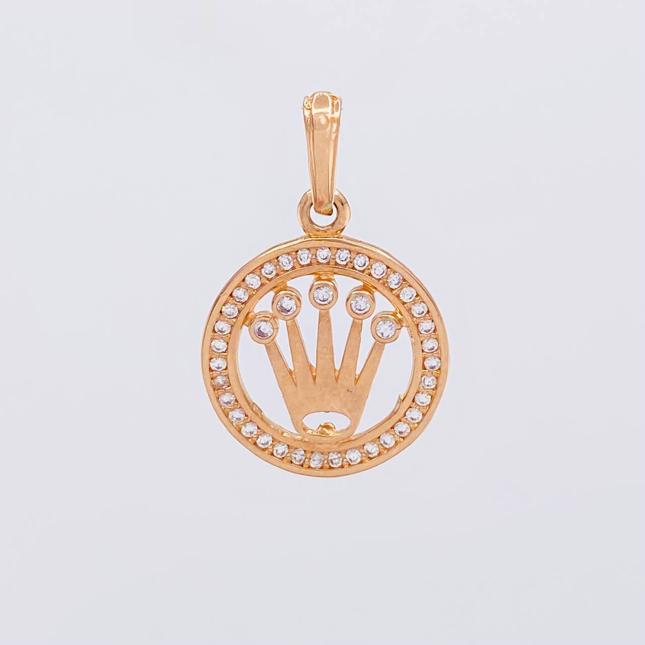 Dije Circulo Corona 2.25g / 2.4cm Oro Rosa 18K
