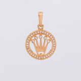 Dije Circulo Corona 2.25g / 2.4cm Oro Rosa 18K