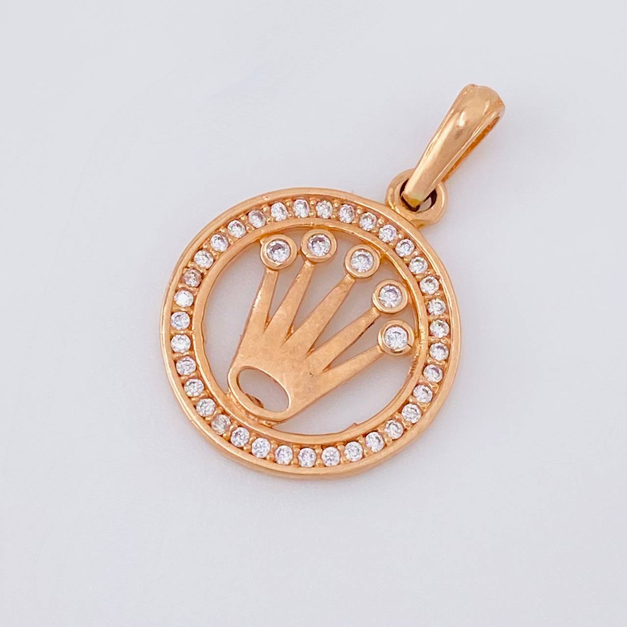 Dije Circulo Corona 2.25g / 2.4cm Oro Rosa 18K