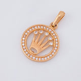 Dije Circulo Corona 2.25g / 2.4cm Oro Rosa 18K