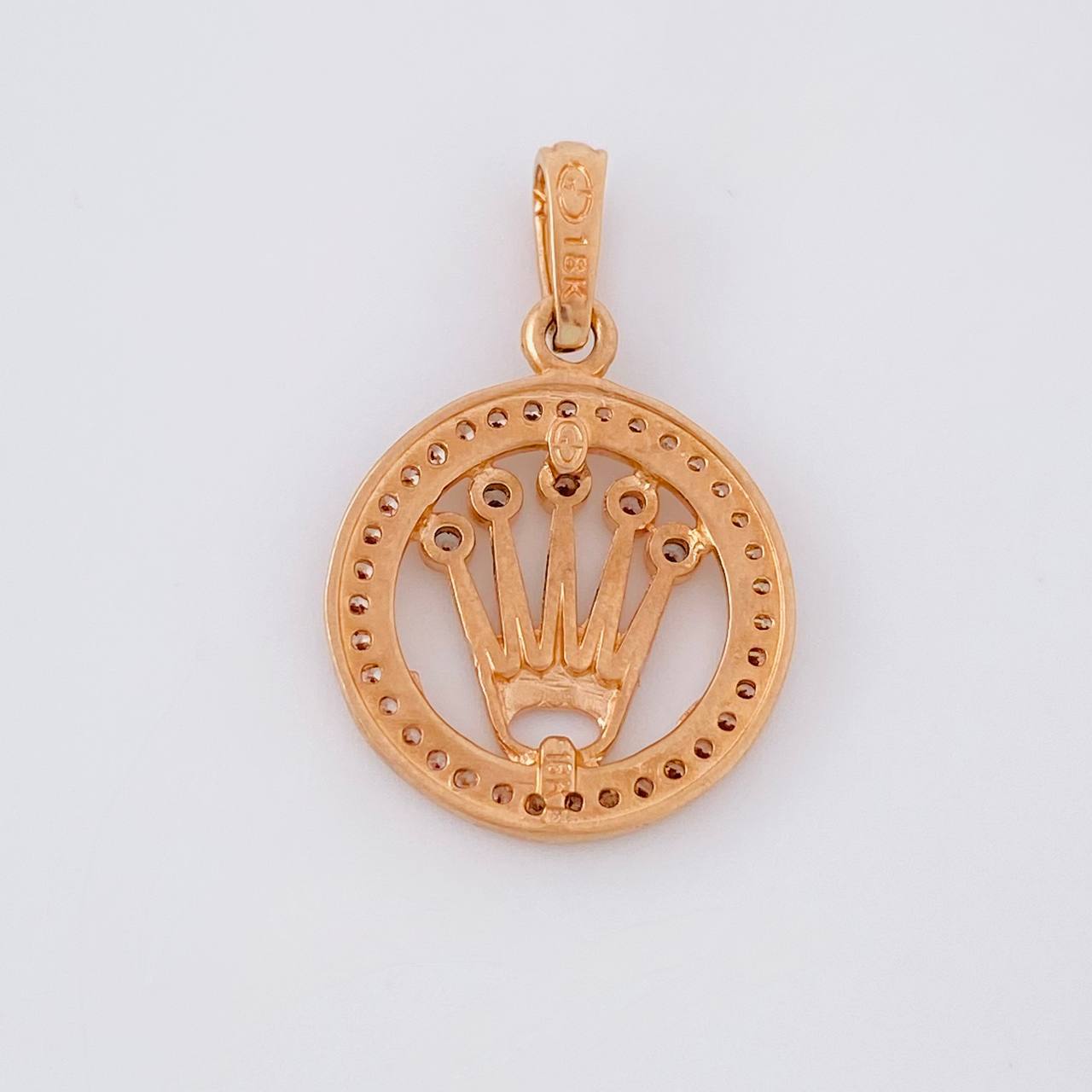 Dije Circulo Corona 2.2g / 2.4cm Oro Rosa 18K