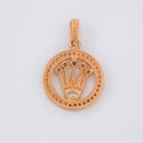 Dije Circulo Corona 2.2g / 2.4cm Oro Rosa 18K