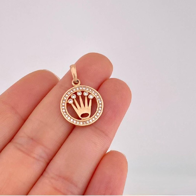 Dije Circulo Corona 2.25g / 2.4cm Oro Rosa 18K