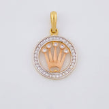 Dije Circulo Corona 2g / 2.4cm Tres Oros 18K
