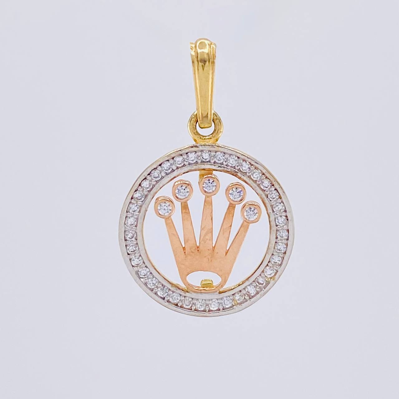 Dije Circulo Corona 2g / 2.4cm Tres Oros 18K