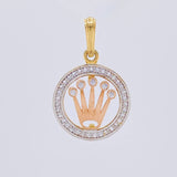 Dije Circulo Corona 2g / 2.4cm Tres Oros 18K