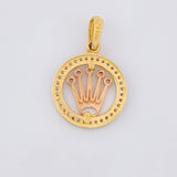Dije Circulo Corona 2g / 2.4cm Tres Oros 18K