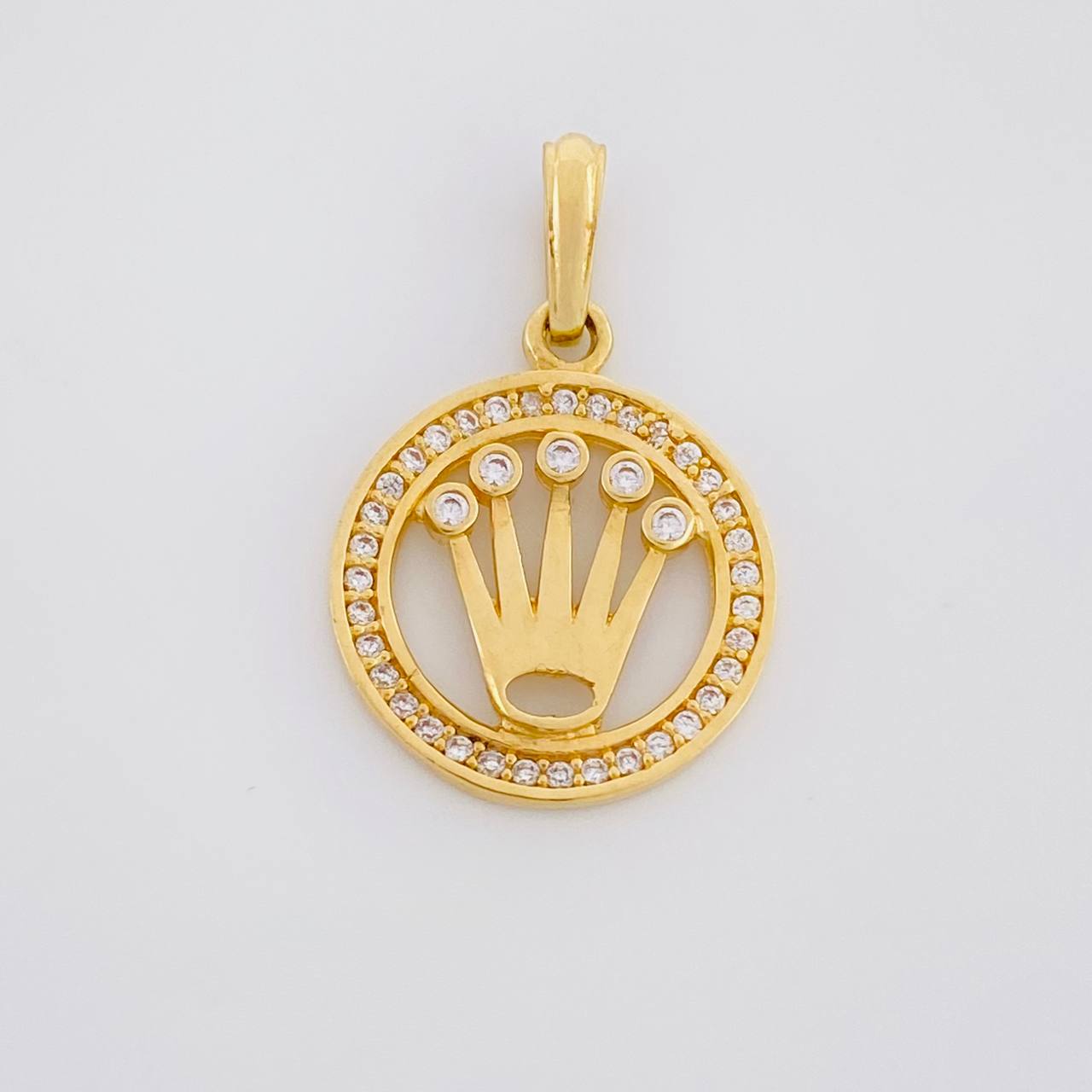 Dije Circulo Corona 2.15g / 2.4cm Oro Amarillo 18K