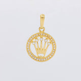 Dije Circulo Corona 2.05g / 2.4cm Oro Amarillo 18K