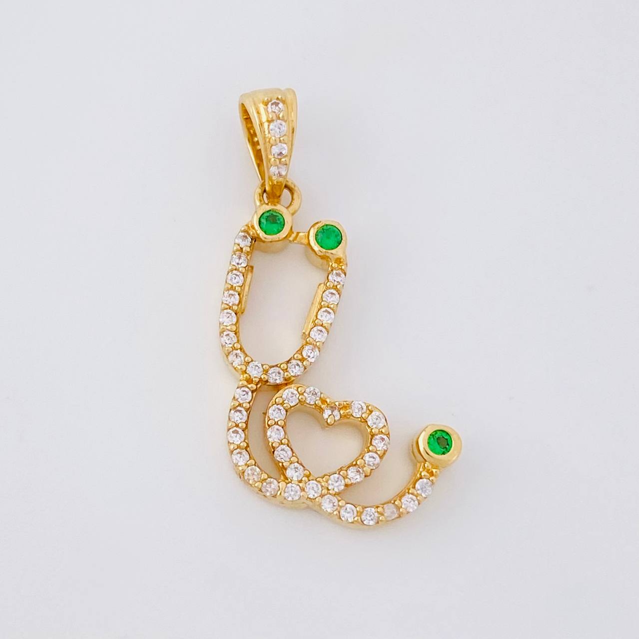 Dije Estetoscopio Tupido 2.4g / 2.4cm Oro Amarillo 18K