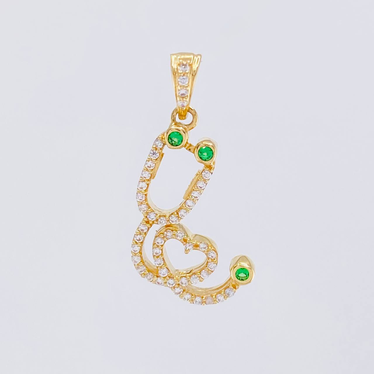 Dije Estetoscopio Tupido 2.4g / 2.4cm Oro Amarillo 18K