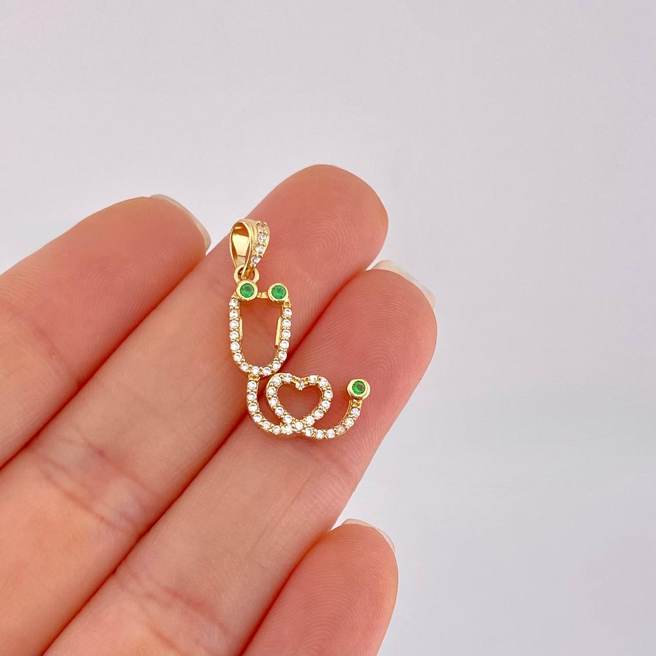 Dije Estetoscopio Tupido 2.4g / 2.4cm Oro Amarillo 18K