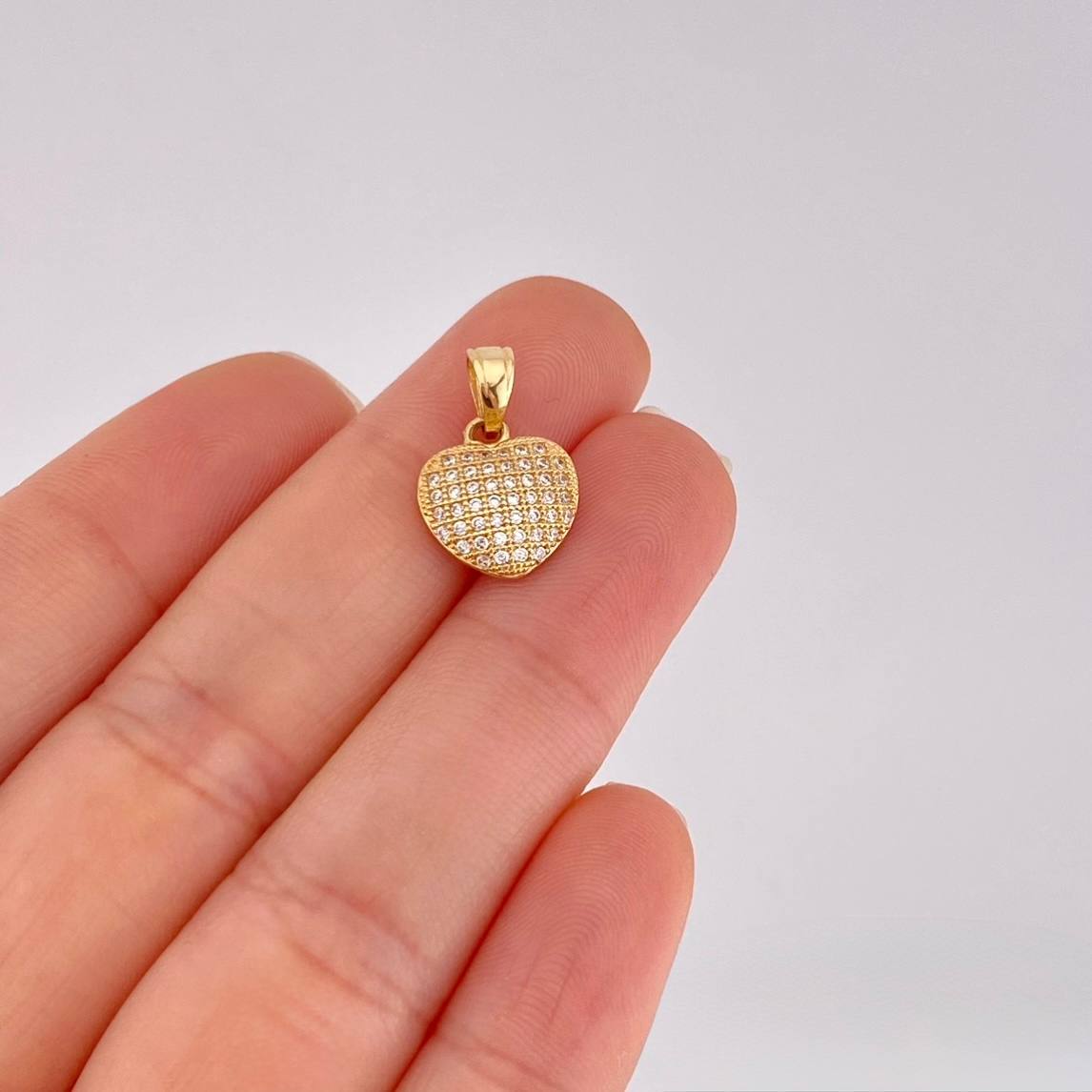 Dije Corazón Tupido 1.4g / 1.7cm Oro Amarillo 18K