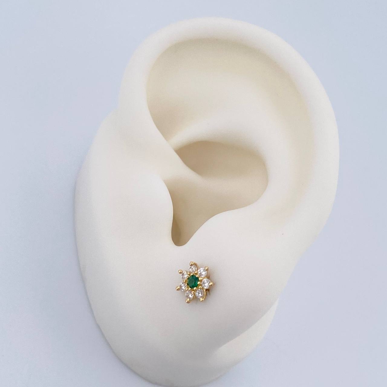 Topos Flor Petalos 0.85gr / 6.33mm Oro Amarillo 18K %