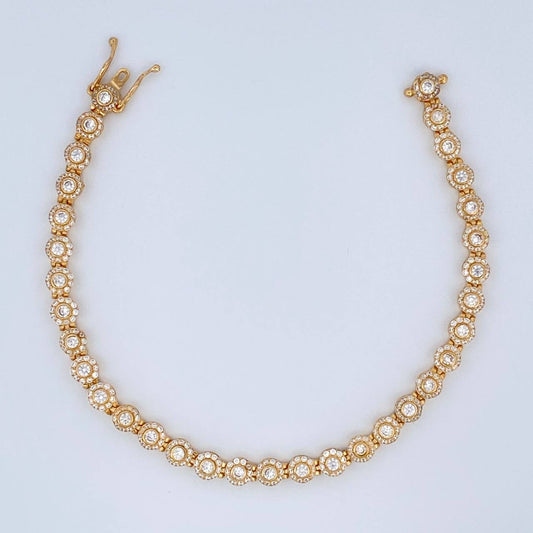 Pulso Tennis 8.6gr / 17.9cm / 4.01mm Oro Amarillo 18K &