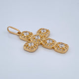 Dije Cruz Tupida 3.8gr / 3.4cm / Oro Amarillo 18K