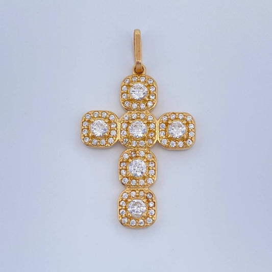 Dije Cruz Tupida 3.8gr / 3.4cm / Oro Amarillo 18K