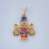 Dije Pato Bolsas Dinero 1.55gr / 2.3cm / Dos Oros Negro Amarillo 18K