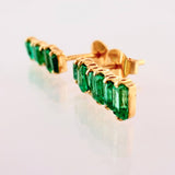 Topos Linea Cuadrada Esmeraldas 2 Qts 1.9gr / 1.3cm / Oro Amarillo 18K ©