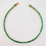 Pulso Tennis Esmeraldas 2.5 Qts 5.2gr / 18.5cm / Oro Amarillo 18K ©