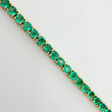 Pulso Tennis Esmeraldas 2.5 Qts 5.2gr / 18.5cm / Oro Amarillo 18K ©