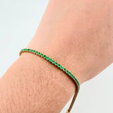 Pulso Tennis Esmeraldas 2.5 Qts 5.2gr / 18.5cm / Oro Amarillo 18K ©