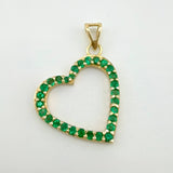 Dije Corazon Silueta Esmeraldas 56 pts 1.7gr / 2.5cm / Oro Amarillo 18K ©