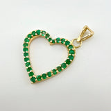 Dije Corazon Silueta Esmeraldas 56 pts 1.7gr / 2.5cm / Oro Amarillo 18K ©