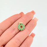 Dije Aro Tupido Esmeraldas 45pts 1.45gr / 1.9cm / Oro Amarillo 18K ©