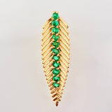 Dije Hoja De Laurel Esmeraldas 17pts 0.65gr / 1.6cm / Oro Amarillo 18K ©